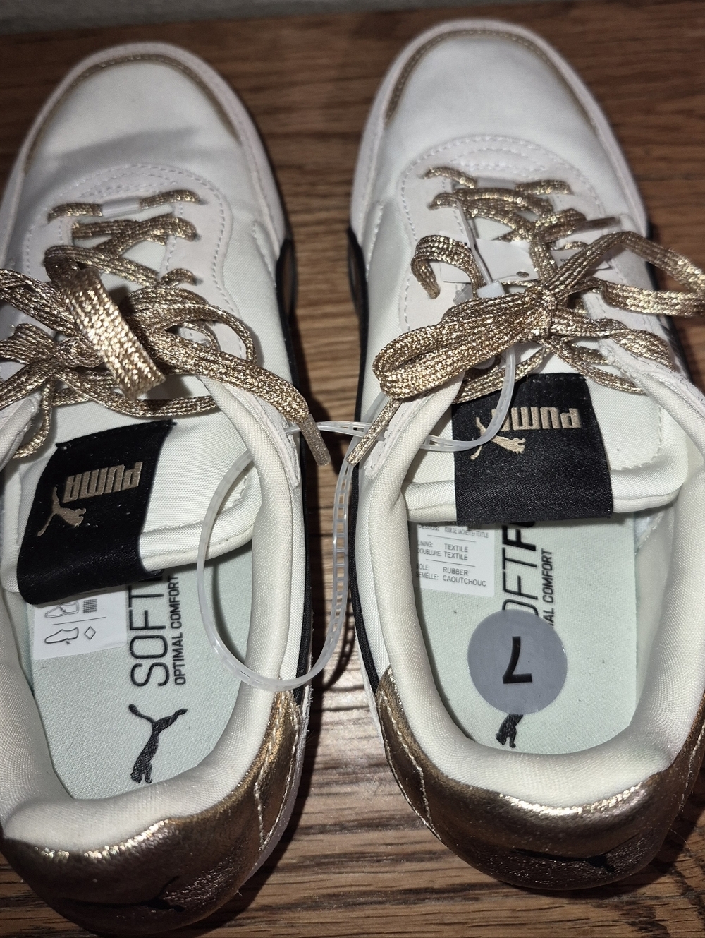 MWT's Puma Women's ST Miler Rose sneakers in white and gold Size 7 - Picture 4 of 5